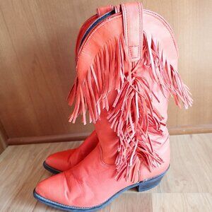 Women’s Red Fringe Capezio Cowboy Boots Sz 7.5